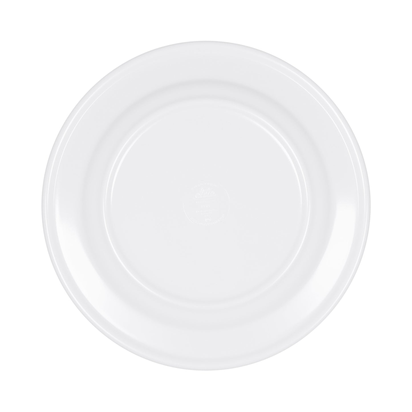 Melamine Round Rim Plate - White