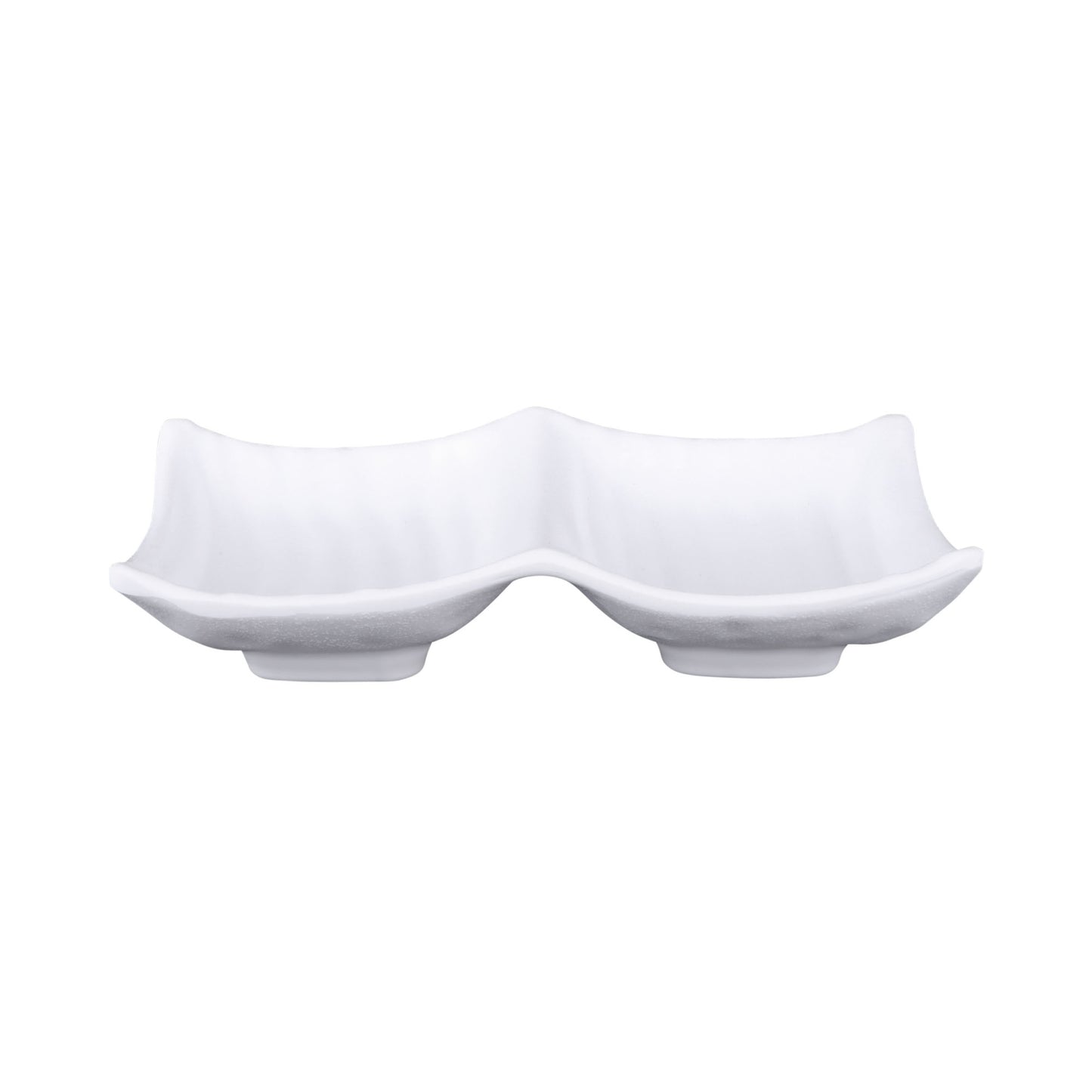 Melamine Two Compartment Tray - White