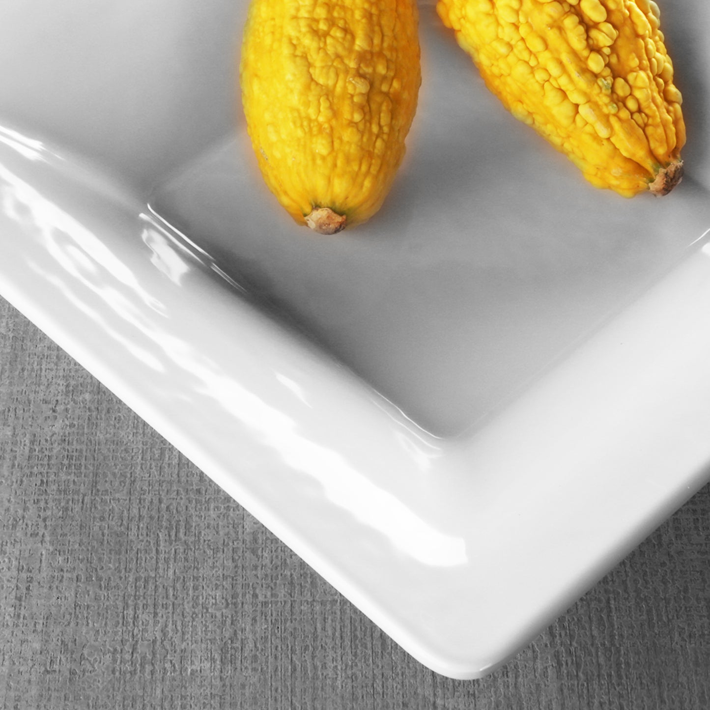 Melamine Square Pebble Bowl - White