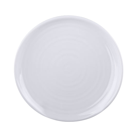 Melamine Round Swirl Plate - White