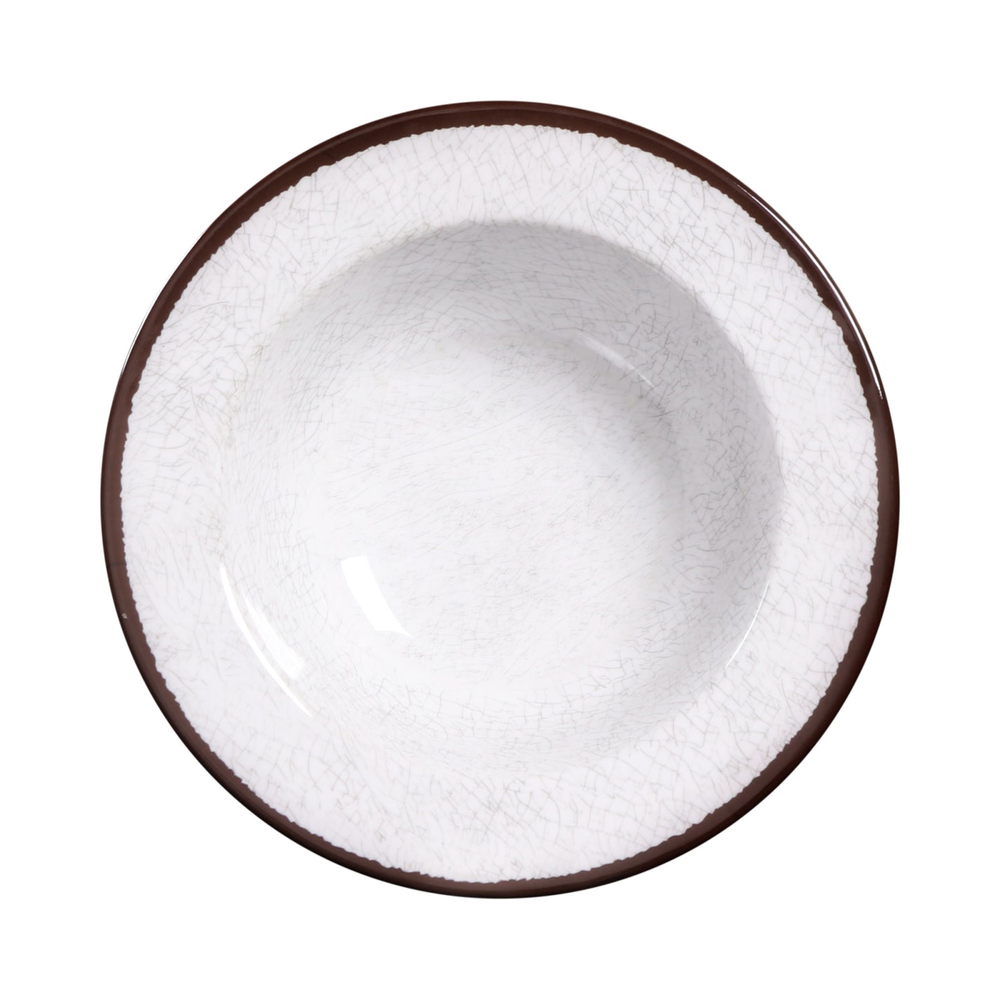 Melamine Round Crackle Bowl - White