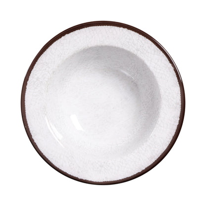 Melamine Round Crackle Bowl - White