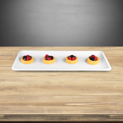 Melamine Rectangular Coupe Platter - White
