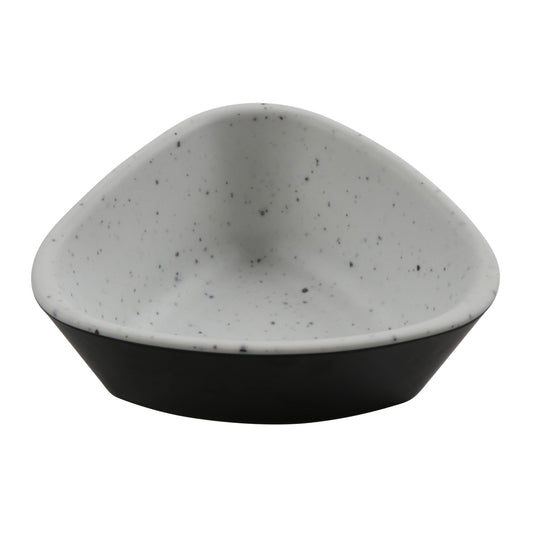 4.5 oz revive stone natural/black triangle melamine ramekin with organic texture, 4.19"L x 3.75"W x 0.75"H, GET, cheforward