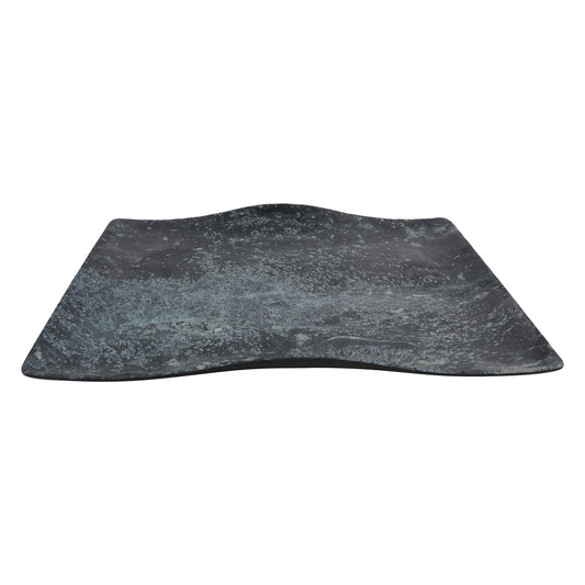14.5" endure weathered pewter rectangle buffet melamine platter (small), 14.5"L x 10.2"W x 1.38"W, GET, cheforward