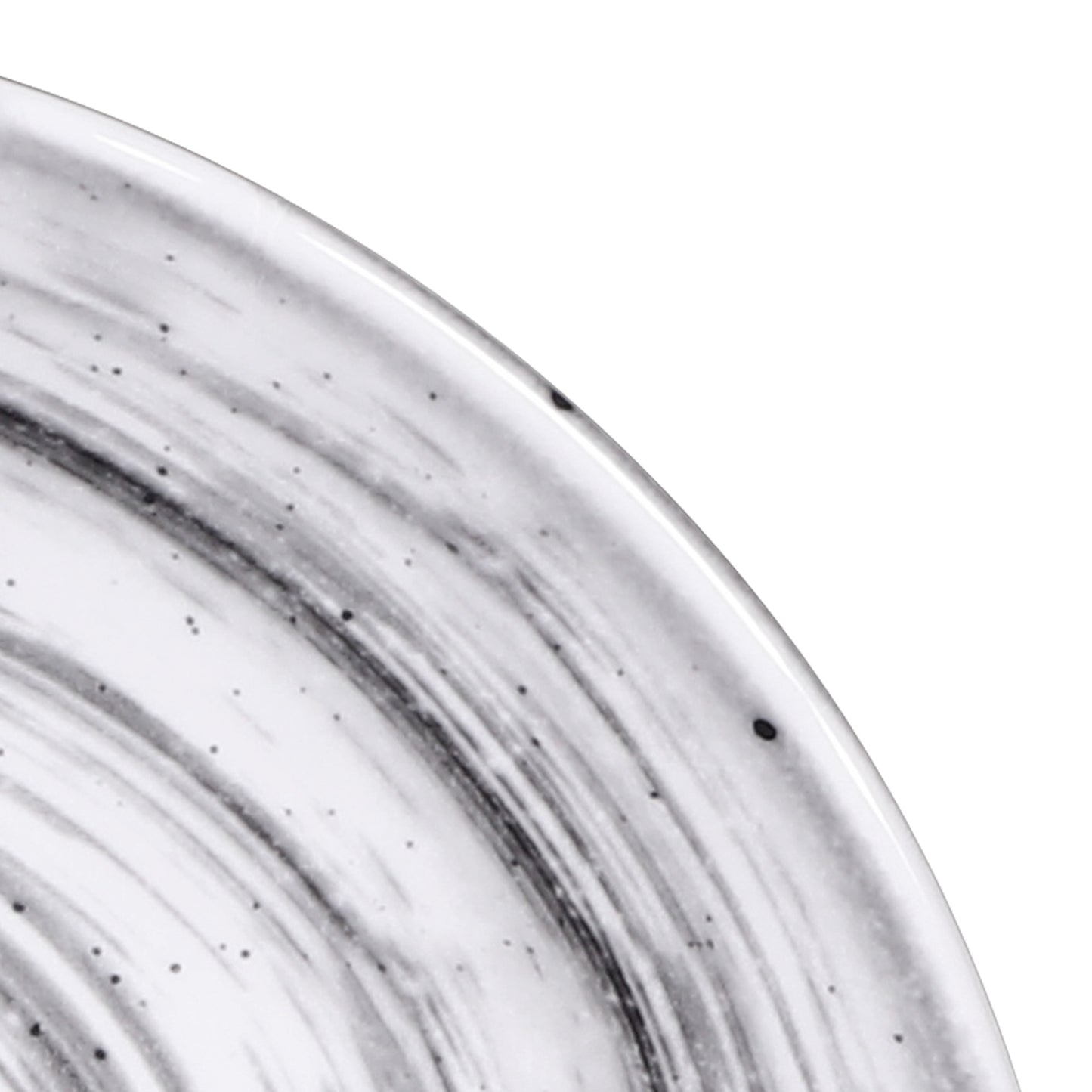 Melamine Round Plate - Black Design