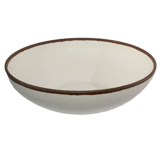 10 qt. Cream, Melamine, Large Display Bowl, (11 qt. rim-full), 16.5" Top Dia., 4.5" Deep, G.E.T. Pottery Market Glazed