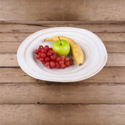 Melamine Irregular Round Serving Bowl - Off White Design