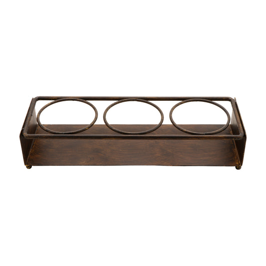 Rectangular 3-Ring Condiment Stand