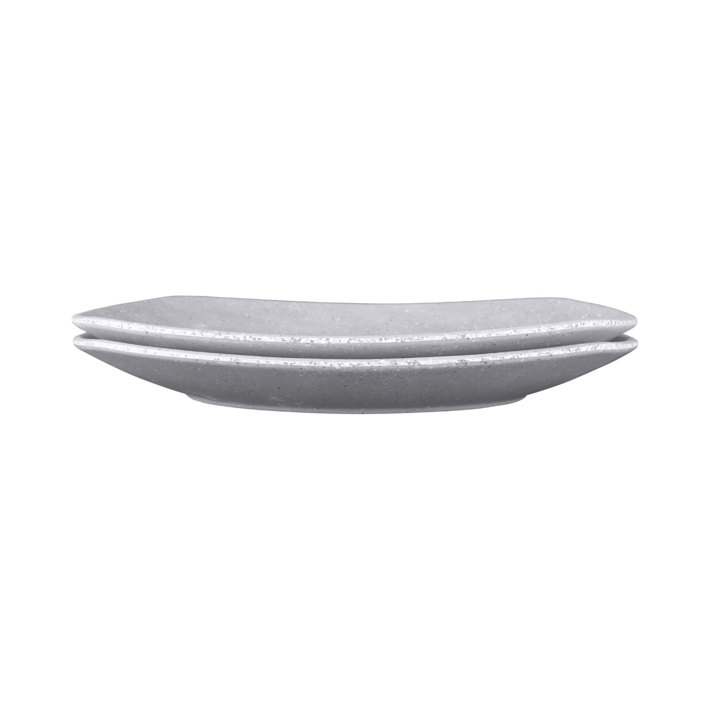 Melamine Square Plate w/ Rounded Edges - Granite Stone