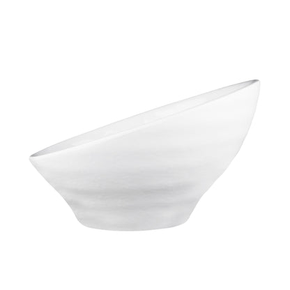 Melamine Angled Bowl - White Gloss Inside/White Matte Outside