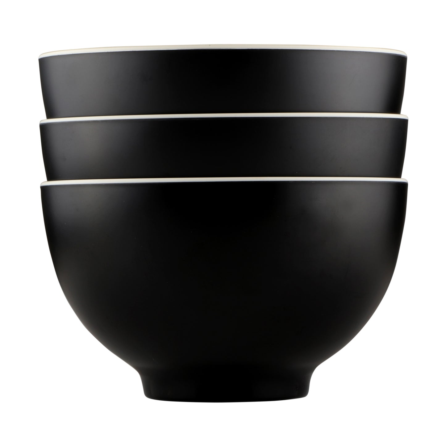 Melamine Round Two-Tone Bowl - Ebony Outside, Sand Inside