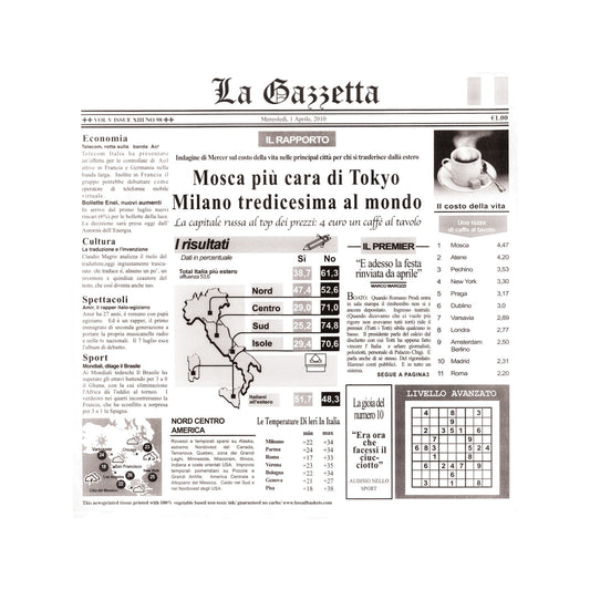 Wax-Coated Newspaper Theme Food Basket Liner / Deli Wrap Pap