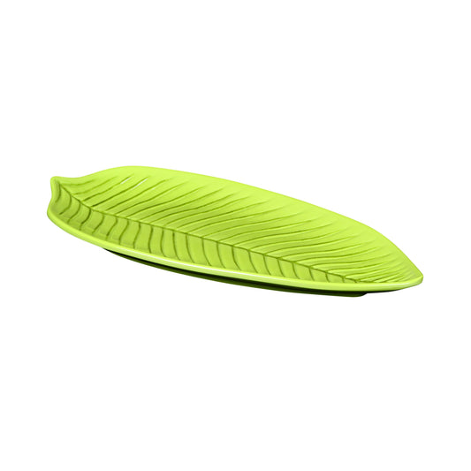 Melamine Small Leaf Platter - Design Green