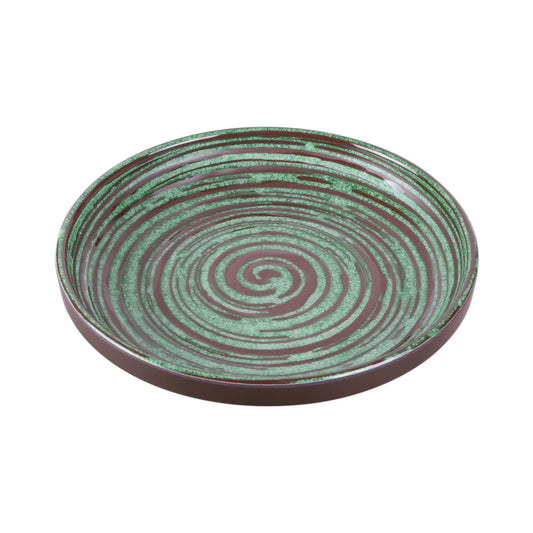 Melamine Round Coupe Plate - Stardust Green