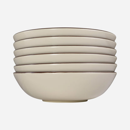Melamine Round Crackle Bowl - Vanilla