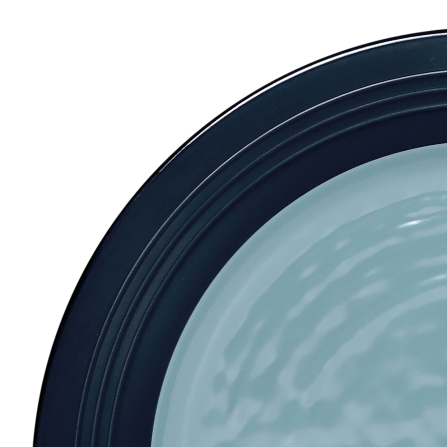Melamine Round Two Tone Plate - Abyss Gloss Inside/Lapis Matte Outside