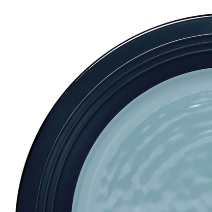 Melamine Round Two Tone Plate - Abyss Gloss Inside/Lapis Matte Outside