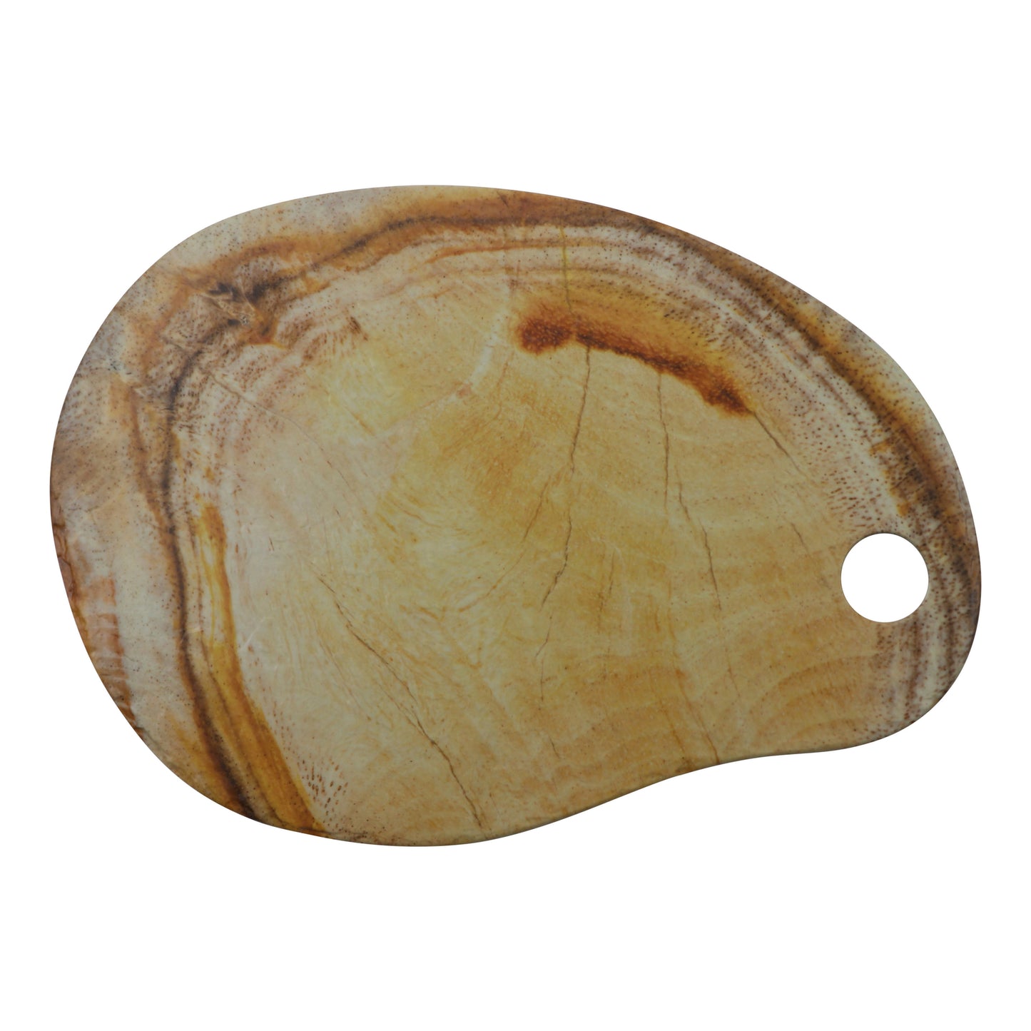 17.38" lapis tropical miocene melamine round platter, 17.38"L x 12"W x .5"H,  GET, cheforward