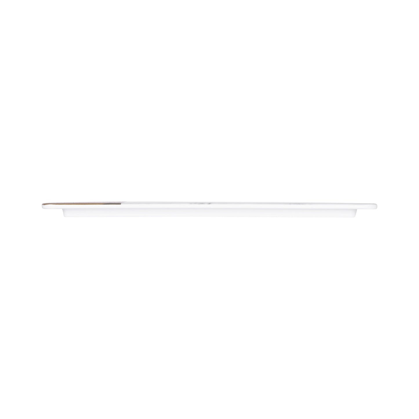 Melamine Rectangular Serving Tray - Hickory Wood, Carrara Marble