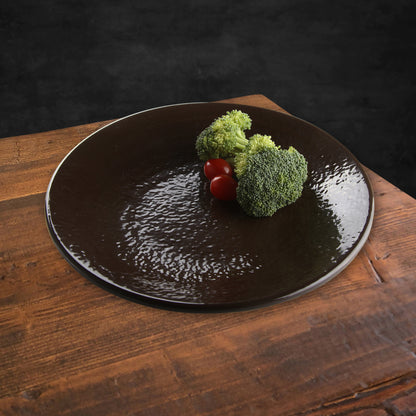 Melamine Round Pebble Plate - Aubergine