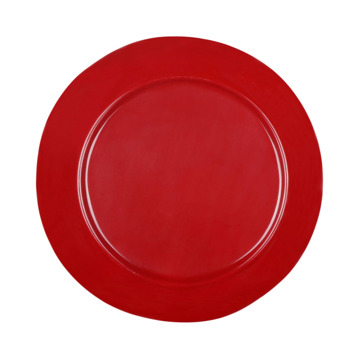 Melamine Round Plate - Red Glaze