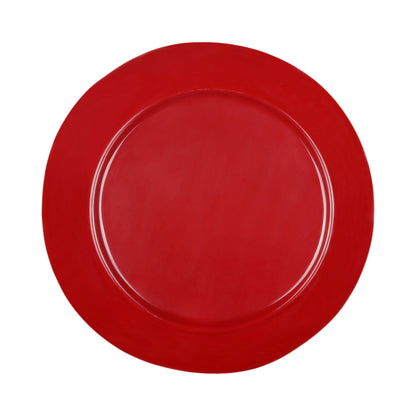 Melamine Round Plate - Red Glaze