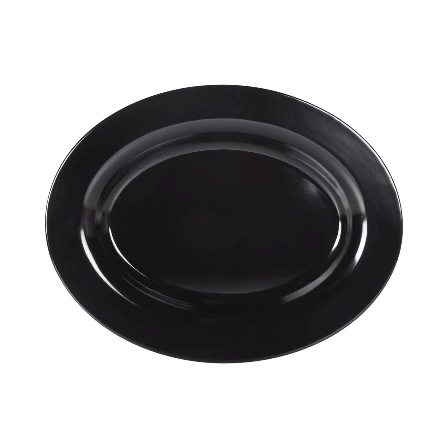 Melamine Wide Rim Oval Platter - Black
