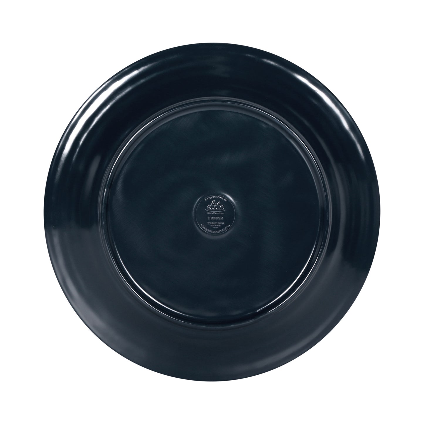Melamine Round Two Tone Plate - Abyss Gloss Inside/Lapis Matte Outside