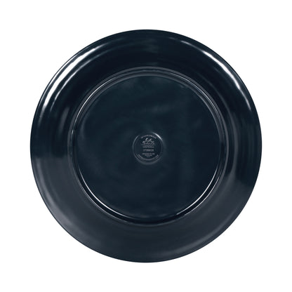 Melamine Round Two Tone Plate - Abyss Gloss Inside/Lapis Matte Outside