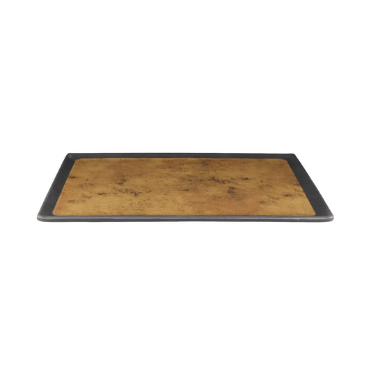 Melamine Rectangular Tray - Black w/ Gold Decal