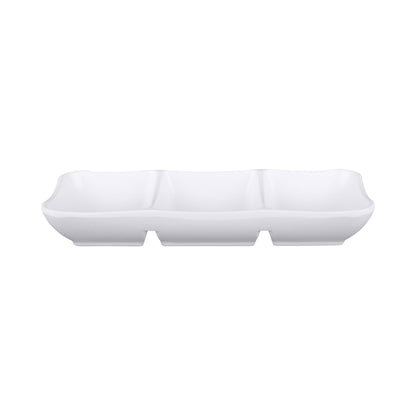Melamine 3 Compartment Tray - White