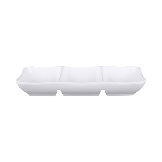 Melamine 3 Compartment Tray - White