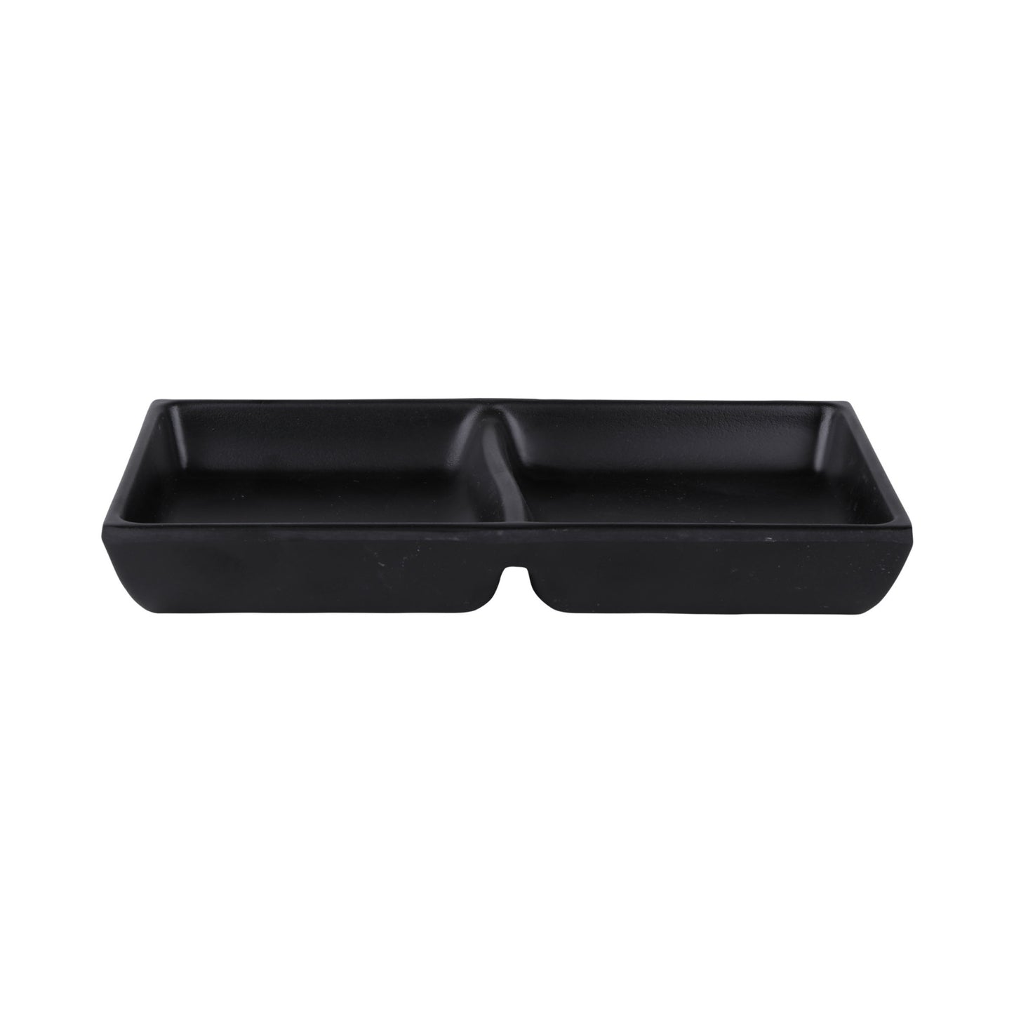 Melamine 2 Compartment Sauce Dish - Black