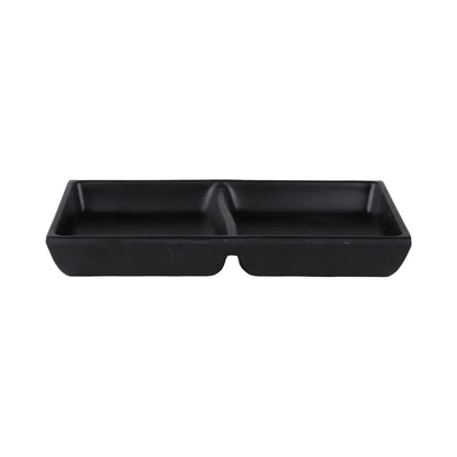 Melamine 2 Compartment Sauce Dish - Black