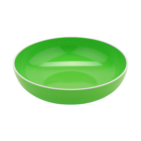 1.7 qt. Green with White Trim, Melamine Large Salad, Pasta, Soup Bowl, 1.9 qt. rim-full, 9" Dia., 2.5" deep, G.E.T. Settlement Oasis (12 Pack)