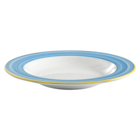 18.8 oz. Blue Porcelain Pasta Bowl with Rim, 12" Dia., Corona Calypso (Stocked) (12 Pack)