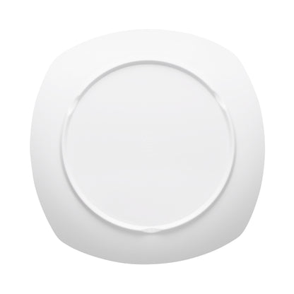 Melamine Square Plate - White w/ Black Trim
