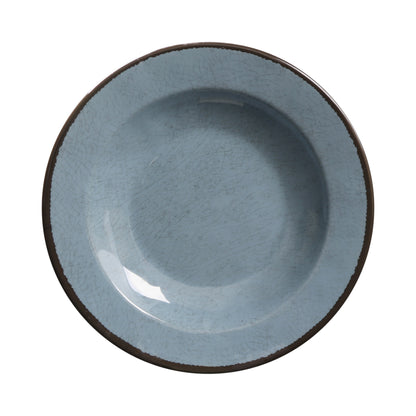 Melamine Round Crackle Pasta/Soup Bowl - Cameo Blue