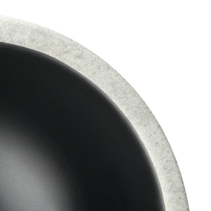 Melamine Round Bowl - Black w/ Silver Decal