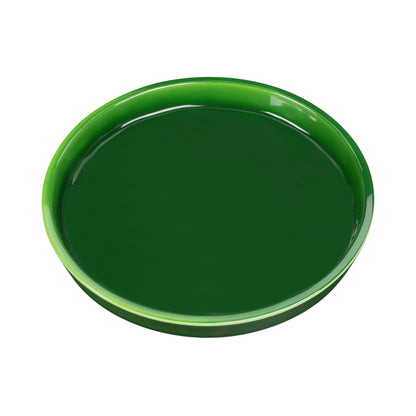 Melamine Round Coupe Plate - Green Glaze