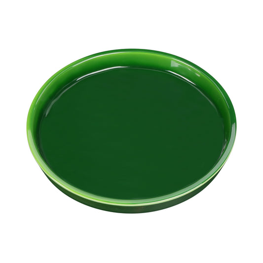 Melamine Round Coupe Plate - Green Glaze