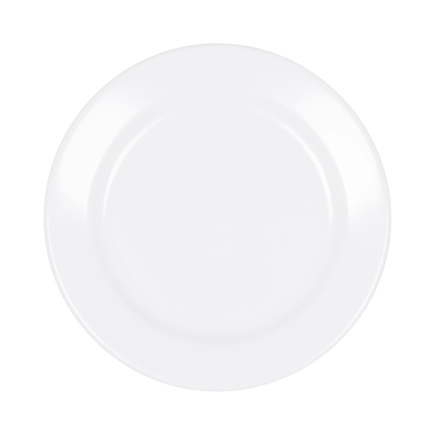 Melamine Round Rim Plate - White
