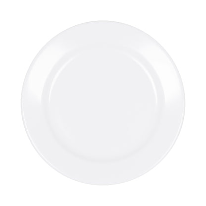 Melamine Round Rim Plate - White