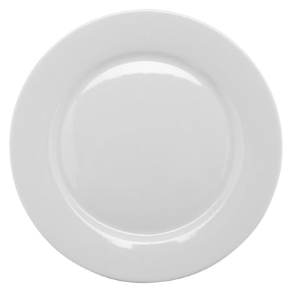 10" Bright White Porcelain Rolled Edge Plate, Corona Actualite (12 Pack)