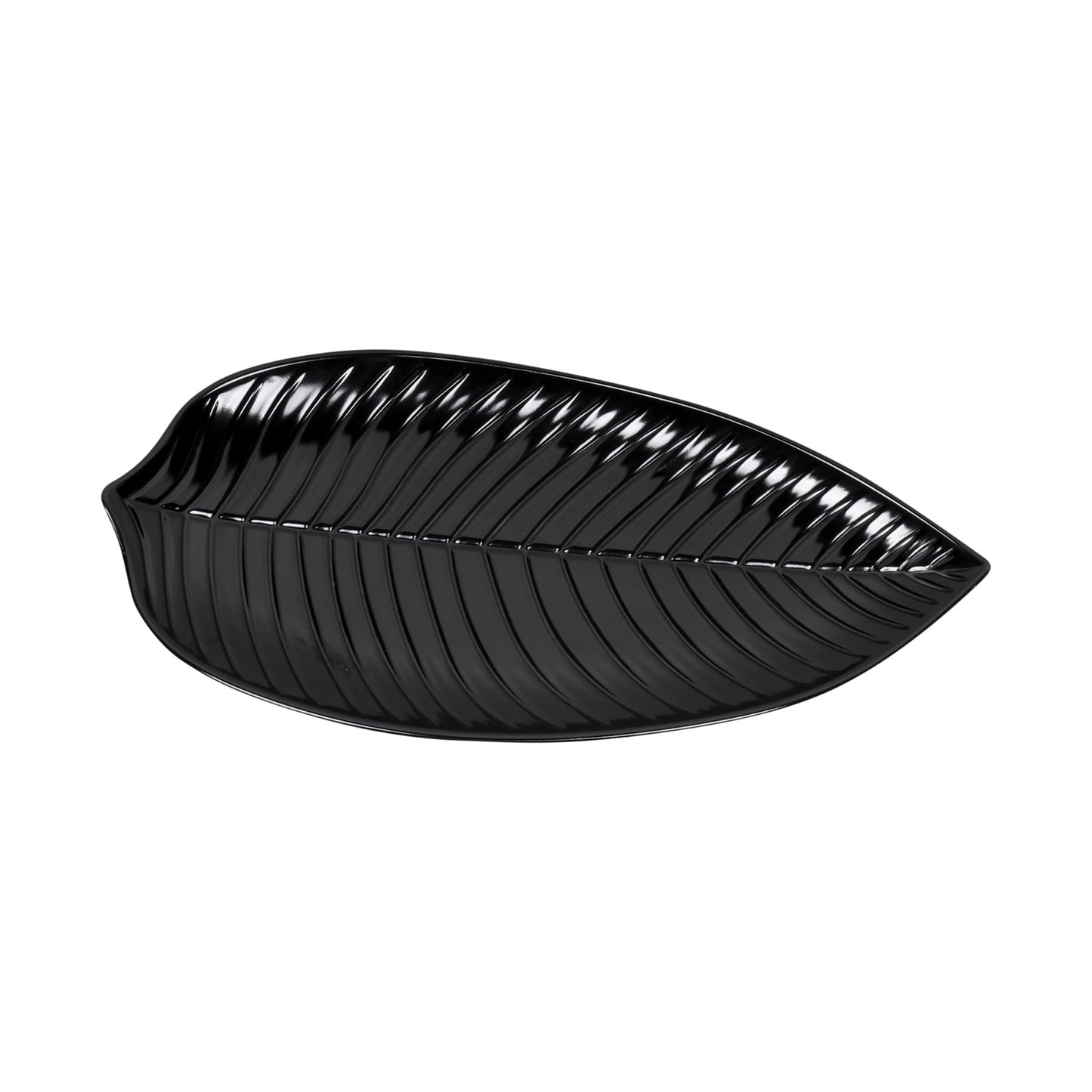 Melamine Medium Leaf Platter - Black