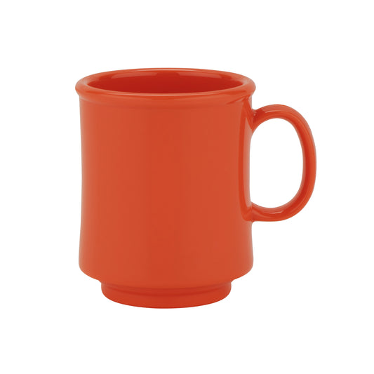 8 oz. Tritan, Rio Orange, Stacking Mug with Handle, (10 oz. rim-full), 3" Top Dia., (4" Top Dia. with Handle), 3.72" Tall, 3.5" Deep, G.E.T. Cups & Mugs (12 Pack)