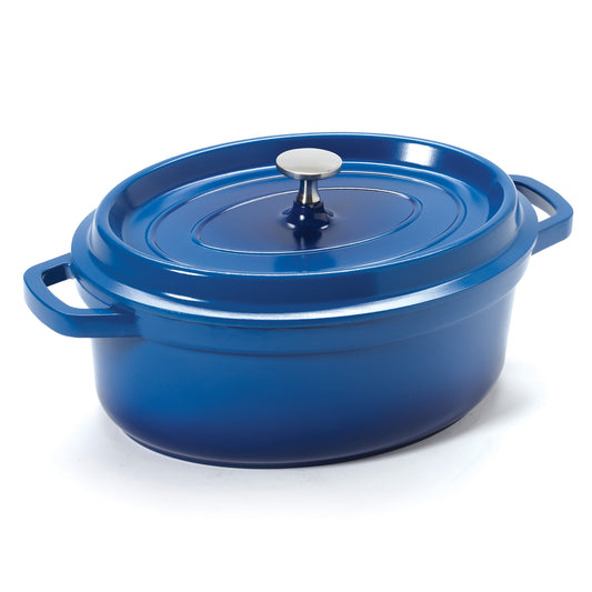 3.5 qt. (3.75 qt. rim-full), 10.25" x 7.88" Induction Ready Oval Dutch Oven w/ Lid, 3.5" deep (Clear Coat)