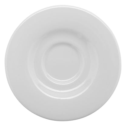 6 1/2" Bright White Porcelain Tea/Bouillon Saucer, Corona Actualite (12 Pack)