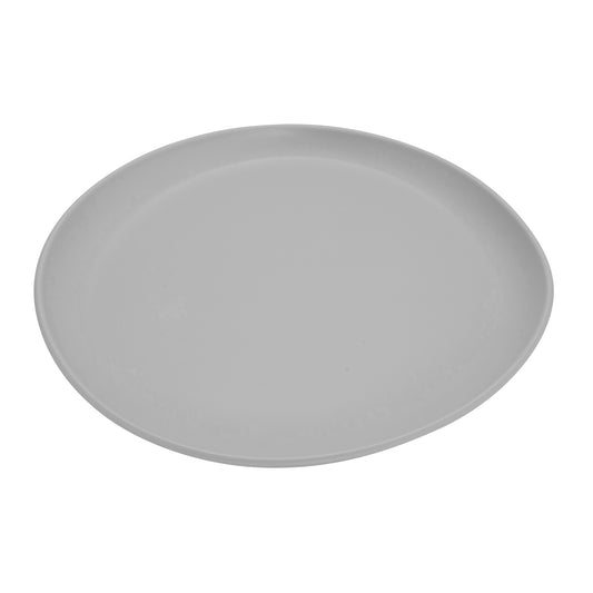 10.6" Light Gray, Melamine, Round Coupe Dinner Plate, G.E.T. Riverstone (12 Pack)